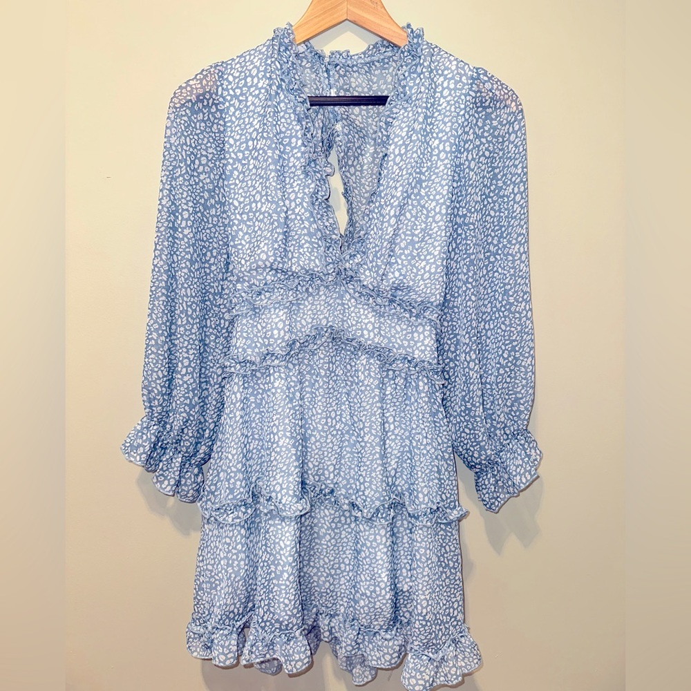 Blue Cut Out Mini Dress